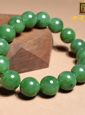 碧玉菠菜绿卡14mm手串手链