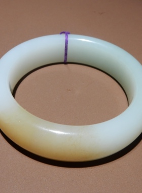 方言收藏级且末料糖白玉手镯