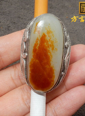 和田玉意境纯银豪华女士戒指