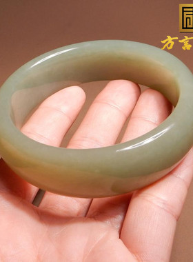 方言和田玉新疆且末蓝色基调手镯