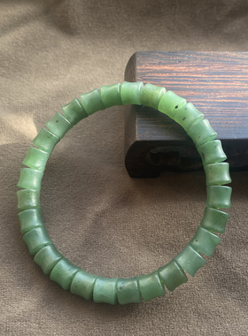 俄罗斯料菠菜绿碧玉7mm竹节手串