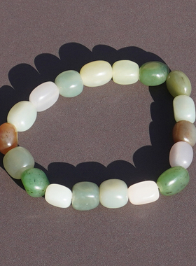 和田玉糖玉黄口烟紫俄碧多宝手串