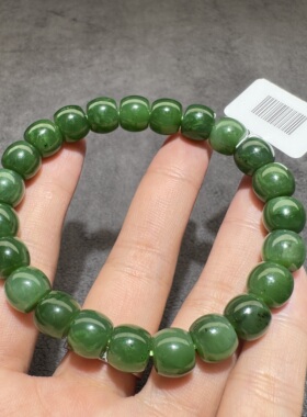 捡漏方言新疆和田玉精品戈壁料老熟油润细腻卡8mm直切手串手链S6