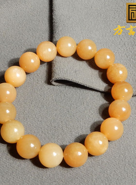 新疆且末老料黄糖圆珠卡12mm手串
