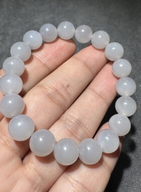 收藏级方言和田玉老坑青海料高品质无结构烟紫高冰10mm手串手链S