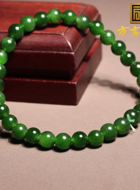 方言和田玉俄色标辣阳绿碧玉手串