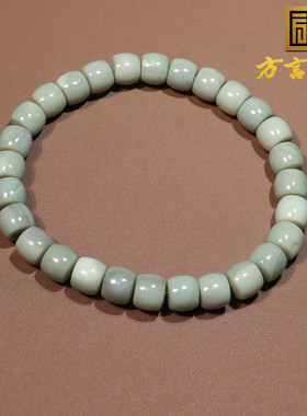 美美哒方言精品级和田玉放漏新疆沙枣青籽料老型珠卡8mm手链手串O