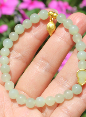 方言和田玉青海料温润晴水色手串