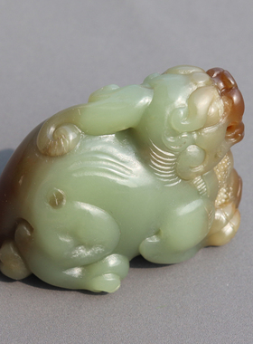 方言和田玉俏色红糖青黄口貔貅