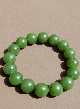 俄罗斯料碧玉阳绿圆珠12mm手串
