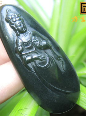 惊呆了方言和田玉精品巨放漏罕见细腻细腻踏青观音精美吊坠挂件S