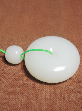 方言精品和田玉特色新疆且末料油性细腻羊脂白玉平安扣吊坠挂件h2