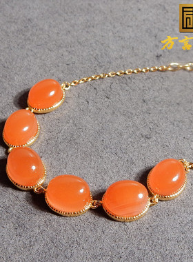 美美哒满肉柿子红南红玛瑙镶嵌链