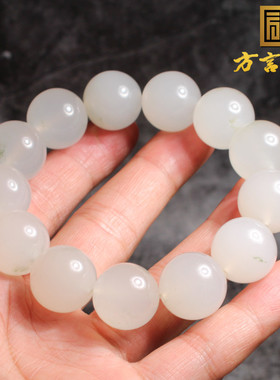 宝石光金丝玉18mm圆珠手链