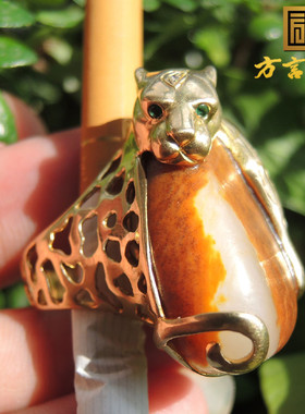 无结构原石籽料金镶玉豪华戒指