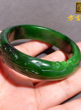 方言手镯手饰镯子山料红皮碧玉
