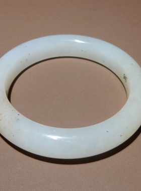 方言且末料糖白玉高冰高细手镯