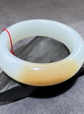 收藏级方言新疆和田玉老坑且末高脂高糯羊脂白一口糖58mm手镯S6