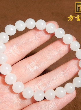 青海老坑料温润细腻羊脂白玉串