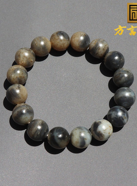 方言和田玉糖青花三彩圆珠手串