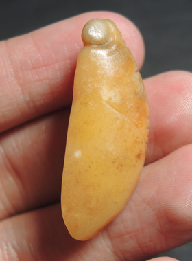 方言品牌和田玉佩戴级唐河料黄沁皮原生黄玉一鸣惊人吊坠挂件R2