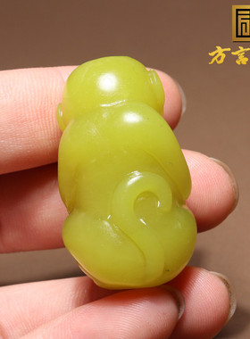 方言特惠鸡油黄岫玉灵猴挂件
