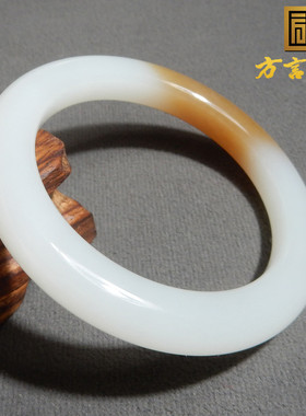 方言和田玉糖羊脂白玉手镯子