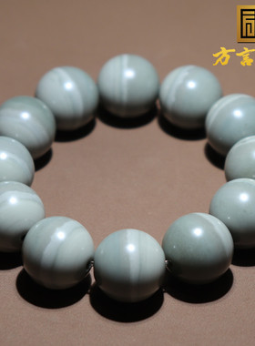 方言罕见新疆沙枣青籽料颗颗一线天聚宝盆无结构卡18mm圆珠手串O8