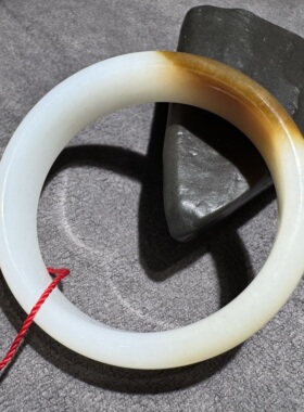 收藏级方言和田玉老熟新疆且末料高品质红糖羊脂白玉57mm手镯S