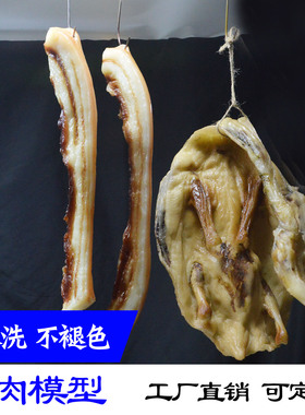 仿真江西五花咸肉腊肉风干土猪肉肋条风干鸡鸭模型烟熏食品模型