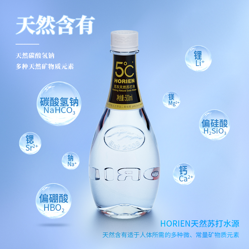 （会员月度专享）5°C克东天然碱性苏打水500ml*12瓶整箱-图1