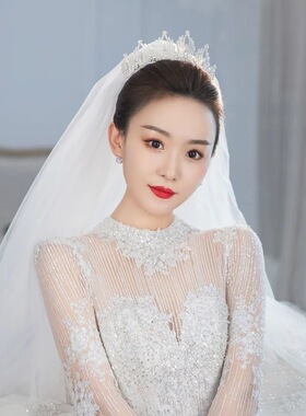 高级感新娘结婚水钻皇冠