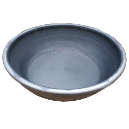 老北京鱼盆纯手工瓦盆澄浆泥瓦金鱼盆素盆虎头盆莲花缸瓦缸黑陶盆 - 图3