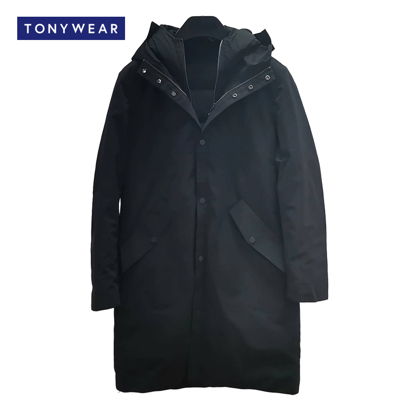 TONY WEAR/汤尼威尔男式秋冬可脱卸内胆多穿法风衣款羽绒服外套