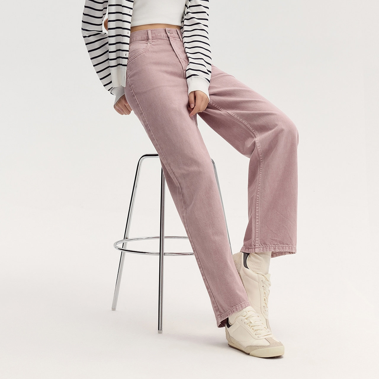 森柔牛仔|森马牛仔裤女港风舒适阔腿裤显瘦秋季女生纯棉长裤百搭