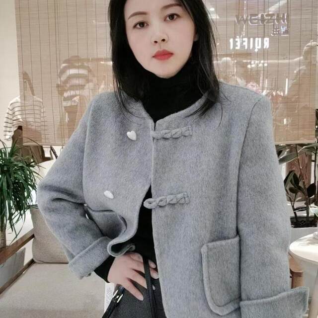 Double-sided cashmere coat short small fragrance style
