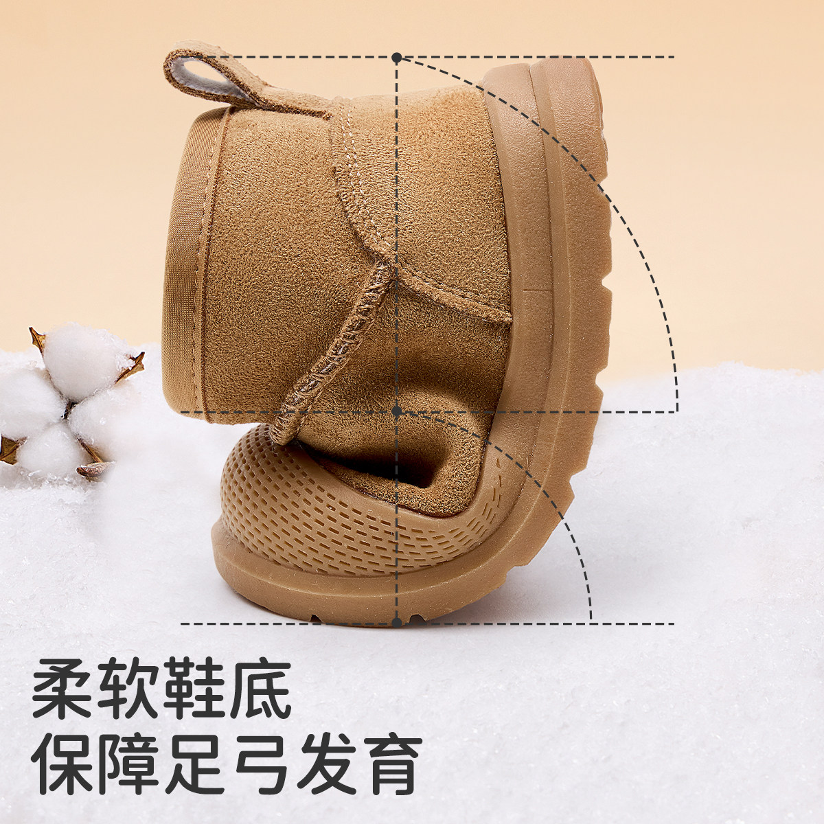 婧麒儿童棉靴冬季加绒加厚保暖宝宝鞋子防滑软底婴儿鞋男童雪地靴,淘宝优惠券,粉丝福利购,淘宝优惠卷