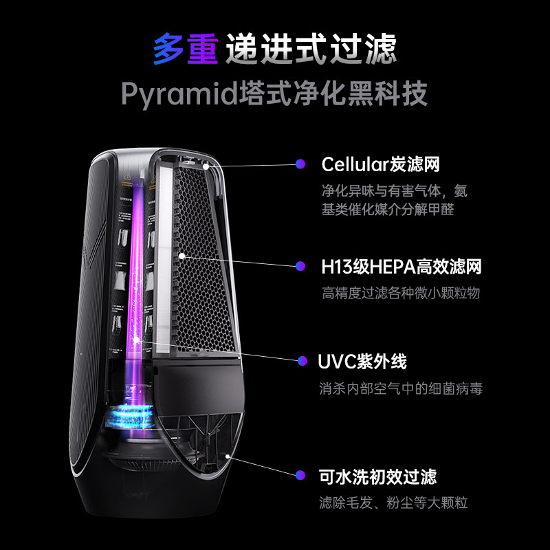 AirProce艾泊斯超能吸S9空气净化器家用大吸力除甲醛猫毛宠物除臭