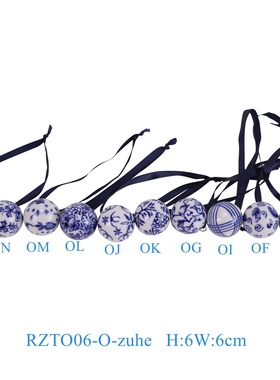 景德镇陶瓷青花漂浮球装饰家居摆件鱼池鱼缸装饰球花色随机