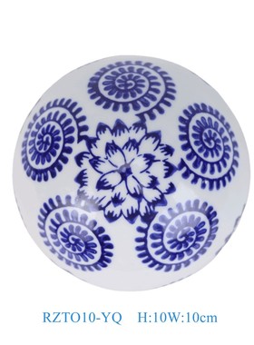 景德镇青花瓷圆球装饰摆件