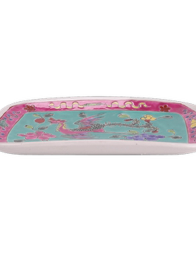 景德镇仿清绿地手绘粉彩凤戏牡丹花鸟挂盘中式装饰家居摆件工艺品