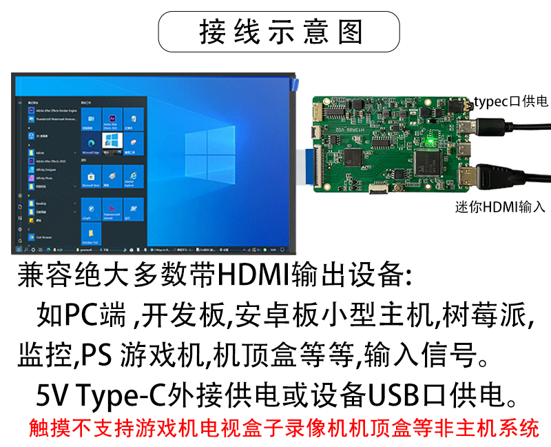 7寸8寸10.1寸液晶显示屏触摸显示器HDMI VGA驱动板一体电脑小副屏-图0