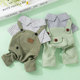 Pet cat clothes four-legged striped overalls thin blue cat ragdoll small cat spring and summer anti-shedding
