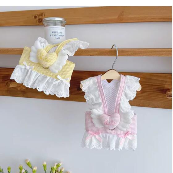 Dog leash thin summer chest and back Maltese puppy skirt pet cat anti-breakaway traction clothes