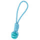 Dog toy tug-of-war pull rope knot rubber ball Corkin fur medium and large dogs interactive play