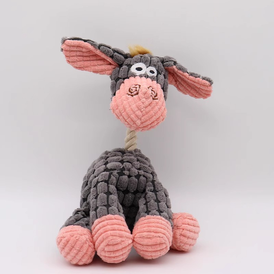 Dog toys grind teeth and make sounds, plush donkey, small and medium-sized dogs, Teddy Corgi, Pomeranian, vent at home, self-pleasure and relieve boredom