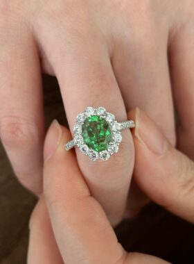 培育莎弗莱S925纯银戒指2.4ct