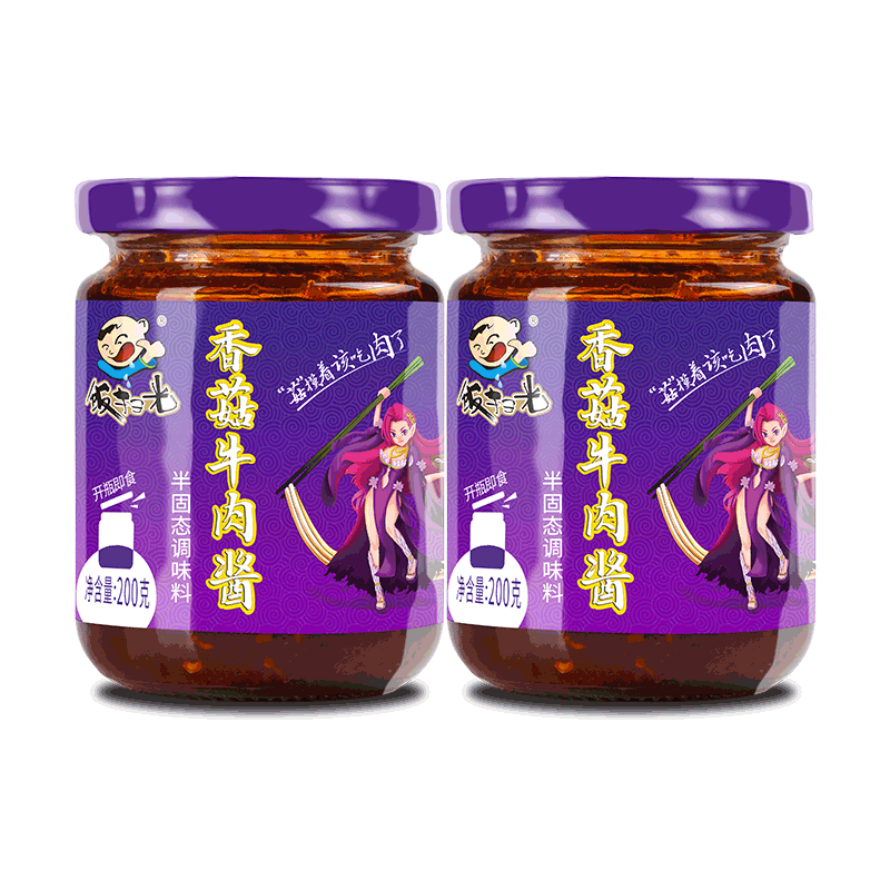 饭扫光香菇牛肉酱拌饭酱200g*2瓶四川特产下饭菜炸酱拌面酱香辣酱 - 图0
