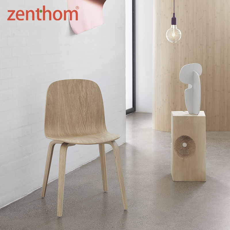 zenthom/Muuto VISU Chair实木软垫餐椅办公椅单人沙发椅 - 图2