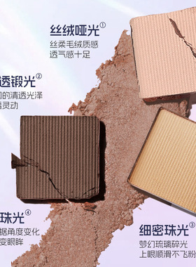 新款绒光幻境四色眼影盘大地色紫